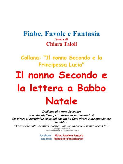 Title details for La lettera a Babbo Natale del Nonno Secondo by Chiara Taioli - Available